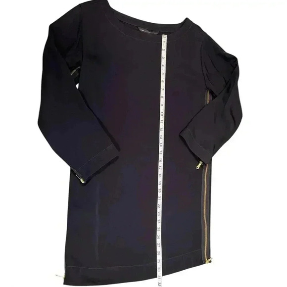 Mark By Mark Jacobs Navy Blue Clark Zipper 100% Triacetate Dress Size Medium - Picture 10 of 13
